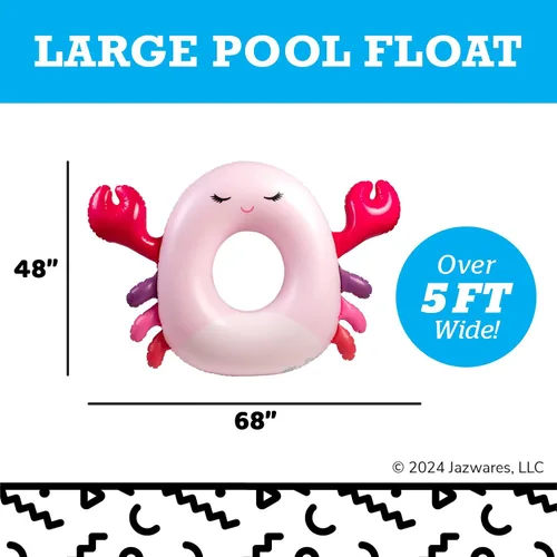 Miniatura 3 de BigMouth x Squishmallows - Flotador inflable grande original para piscina, anillo de natación para adultos y niños, suministros para fiestas