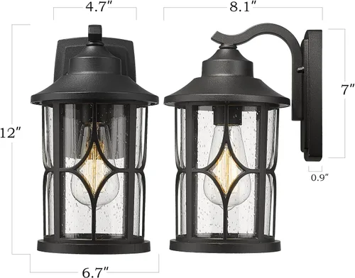 Miniatura 6 de zeyu 2 unidades de luces de aplique de pared para exteriores, luces modernas de granja para porche de casa, aluminio fundido en acabado blanco
