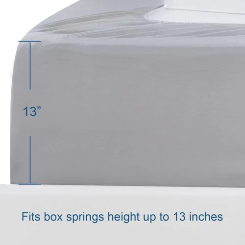 Miniatura 5 de Funda de somier tamaño king, falda de cama elástica de 4 lados, alternativa elegante para faldas de cama para hotel/hogar, se adapta a somieres