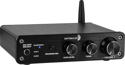 Dayton Audio DTA-2.1BT2 Bluetooth 5.0 Audio estéreo 2.1 canal amplificador receptor mini Hi-Fi clase D amplificador integrado 2.1 CH para altavoces