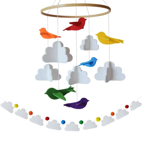 Miniatura 10 de Móvil para cuna de bebé – Móvil colgante de madera para cuna, decoración de guardería para niños y niñas, regalo perfecto para ducha