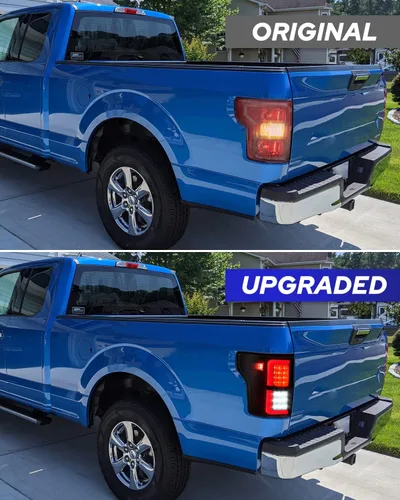 Miniatura 3 de AUTOONE Conjunto de luces traseras LED, carcasa negra, lente ahumada, reemplazo de lámparas traseras para Ford F150 F-150, lado del conductor