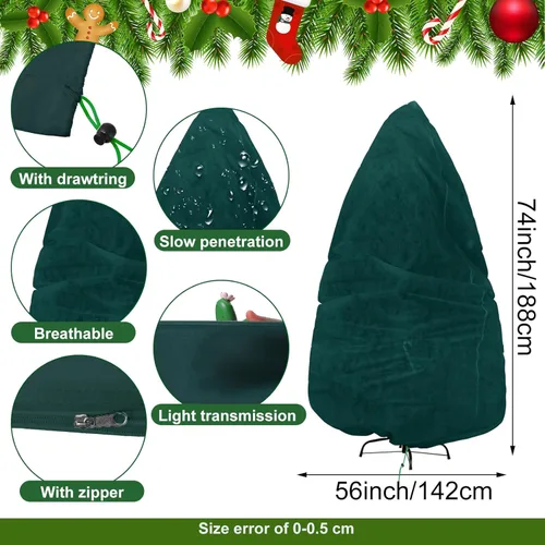 Miniatura 2 de Shappy Bolsa de almacenamiento para árbol de Navidad de 6 x 4.6 pies, bolsa vertical a prueba de polvo con cremallera y cordón para Navidad, a