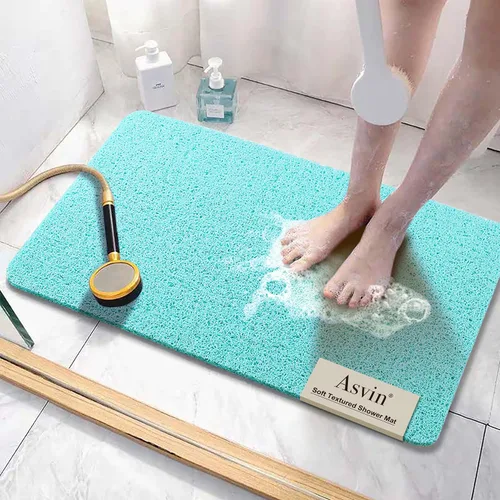 Miniatura 14 de Asvin Tapete de Baño con Textura Suave, para Ducha, Bañera, 24x16 Pulgadas, Libre de Ftalatos, Antideslizante, Tapetes Cómodos para Bañera