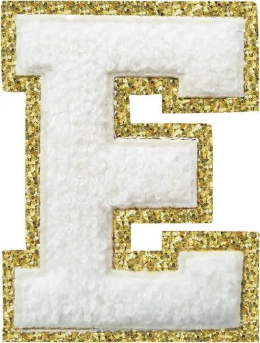 Miniatura 25 de Parches de letras termo-adhesivas de felpilla para chaquetas, parches de letras universitarias con brillantina para planchar en la letra azul A