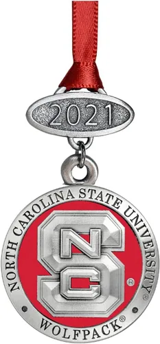 Miniatura 27 de Adorno de Alabama sin fecha Adorno de árbol de Navidad esculpido a mano Incrustación de metal de peltre Alma Mater intrincadamente elaborada