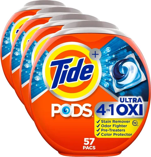 Miniatura 15 de Tide, 4-n-1 Ultra Oxi Pods - Paquete de detergente para ropa, compatible con HE, pretratador integrado para manchas, 32