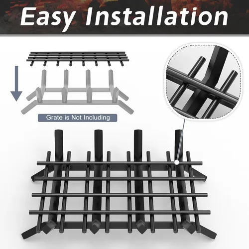 Miniatura 6 de Flamorrow Retenedor de brasas de rejilla para chimenea, rejilla de malla de acero resistente de 16 x 10 pulgadas para rejilla de chimenea, retenedor