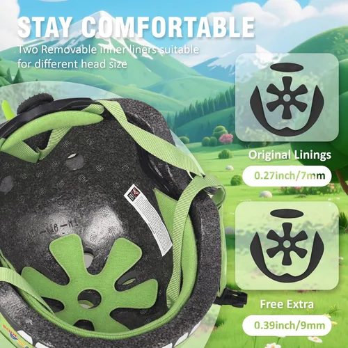 Miniatura 5 de Casco de bicicleta para niños pequeños, ajustable y multideportivo para niños y niñas, 2 tamaños