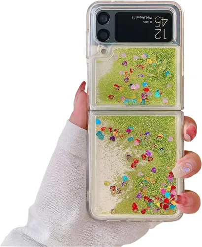 Miniatura 20 de Funda para Samsung Galaxy Z Flip 3 con purpurina para niñas y mujeres, funda transparente de TPU suave de TPU para Samsung Galaxy Z Flip 3 5G 2021