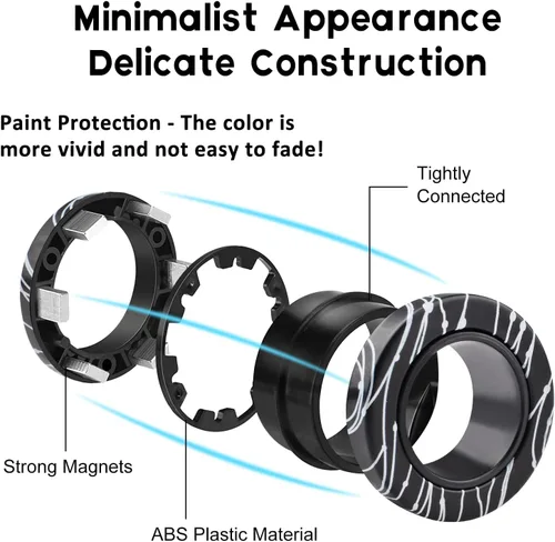 Miniatura 2 de Cevioce Juego de 3 anillos magnéticos para adultos, niños y adolescentes, anillo magnético giratorio para personas con TDAH y ansiedad, juguetes