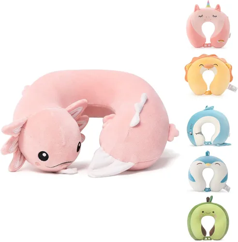 Miniatura 17 de Niuniu Daddy Almohada de viaje para niños, para avión, automóvil, reclinable, soporte para la barbilla del cuello para descansar, evita que