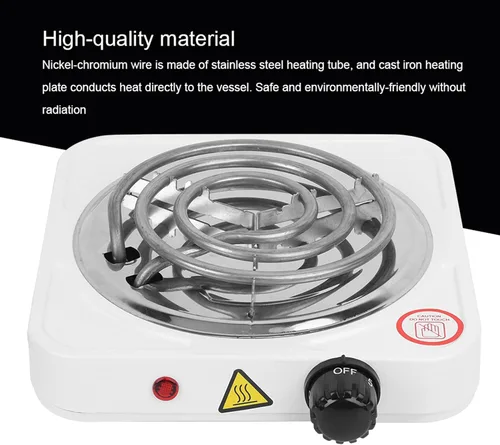 Miniatura 4 de 1000 W de una sola bobina eléctrica portátil con quemadores grandes, quemador eléctrico de una sola quemador de cocina quemador de hierro fundido