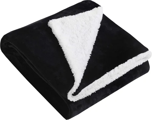 Miniatura 2 de Dream Lab Funda de edredón reversible y lavable de sherpa suave para manta con peso, carbón/marfil, 48 x 72 pulgadas