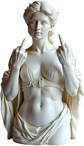 Miniatura 15 de Venus con estatua de actitud, figura de resina de dedo medio sin complejos, decoración de arte moderno atrevida para el hogar y la oficina, estatua