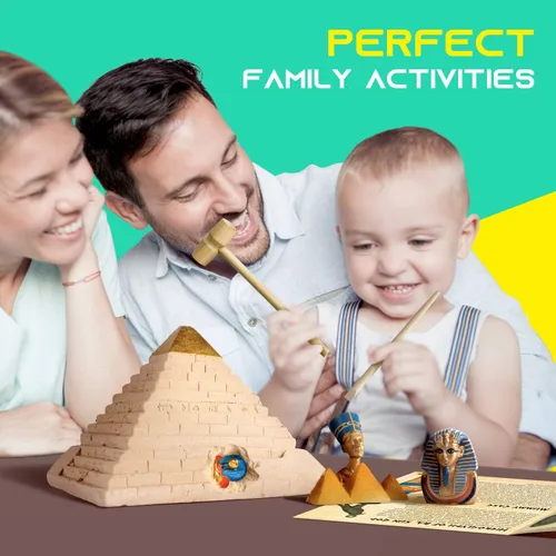 Miniatura 4 de Kit de excavación de pirámides, juego de excavación de civilización egipcia antigua que incluye estuche de momia, dios del sol, gran esfinge y más