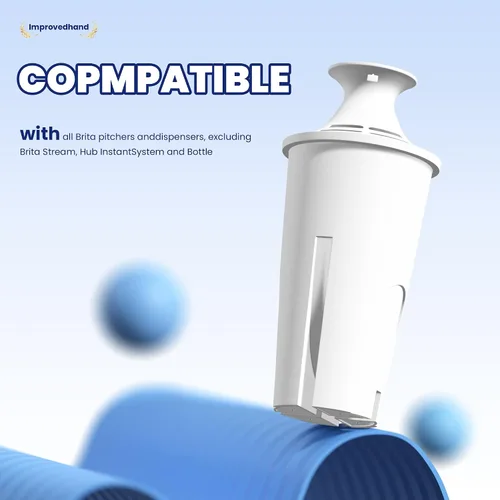 Miniatura 2 de Improvedhand Filtro de agua de repuesto compatible con jarras y dispensadores de agua Brita OB03, Classic 35557, Mavea 107007 y más, paquete de 3