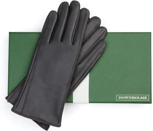 Miniatura 2 de Guantes clásicos con forro de cachemira de cuero para mujer