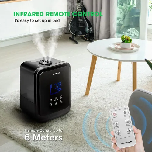 Miniatura 3 de VIVOSUN Humidificador ultrasónico de niebla fría y cálida 2 en 1 de 4.5 litros con caja de aceite esencial y control remoto para dormitorios
