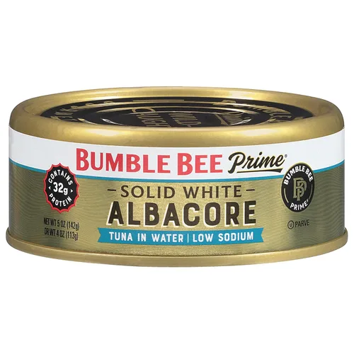 Miniatura 12 de BUMBLE BEE Atún blanco sólido de primera calidad en agua, bajo en sodio, atún enlatado, alimento rico en proteínas, lata de 5 onzas