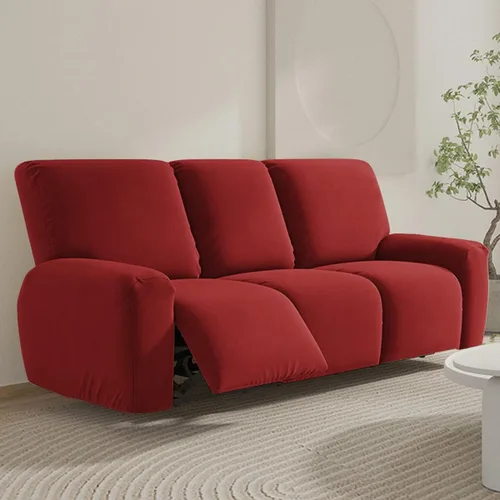 Miniatura 18 de vctops Fundas para sofá reclinable de 3 cuerpos, de punto, elásticas, suaves, lisas, antideslizantes, para sofá, protector de muebles con parte