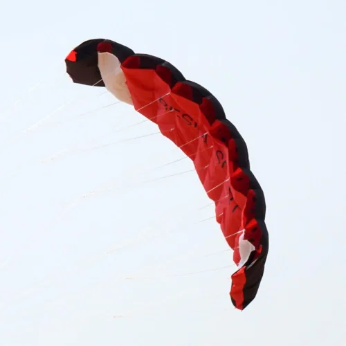 Miniatura 4 de Besra - Enorme cometa de 74 pulgadas de doble línea para acrobacias con paracaídas con herramientas de vuelo 1.9 m de potencia para kitesurf. Rojo