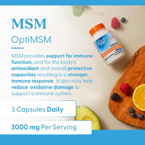Miniatura 5 de Doctors Best MSM, apoya el cabello, la piel, las uñas y las articulaciones, sin OMG, sin gluten, 3000 mg por porción, 180 cápsulas
