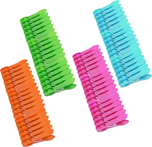 Miniatura 9 de 24 pinzas de plástico para ropa, pinzas de ropa resistentes, juego de alfileres de ropa de secado al aire, clips de toalla, clips de resorte, clips
