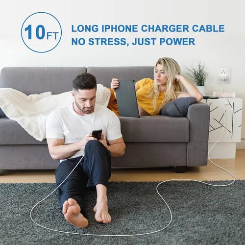 Miniatura 7 de Cargador para iPhone 17 Pro Max de carga rápida, bloque de carga rápida USB C de 40 W con cable de carga tipo C de 10 pies para iPhone 17/17 Pro/17