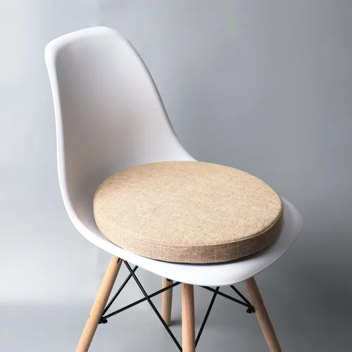Miniatura 10 de Cojín redondo suave para dormitorio, oficina, cocina, comedor, cojín antideslizante para silla y cojín de asiento de 14 pulgadas, negro (YZ210918)