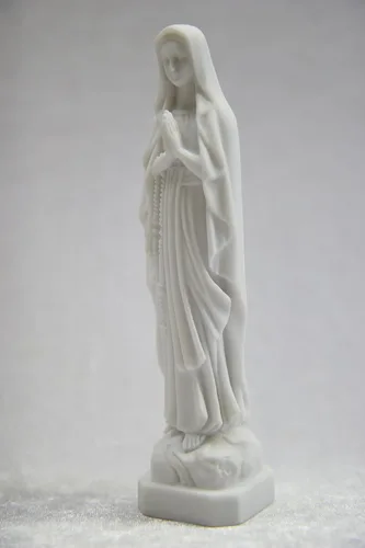 Miniatura 3 de Vittoria Collection Figura de escultura de Nuestra Señora de Lourdes Virgen María Bendita Madre de 6 pulgadas, hecha en Italia, color blanco
