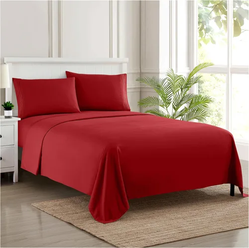 Miniatura 44 de Juego de sábanas de 1800 hilos – Sábanas de microfibra cepillada suave de calidad egipcia – Juego de ropa de cama de lujo con sábana encimera
