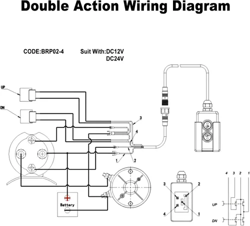Miniatura 6 de Interruptor de control remoto de remolque de descarga de 4 cables para bomba hidráulica, bomba hidráulica de doble efecto de 12 V CC, unidad