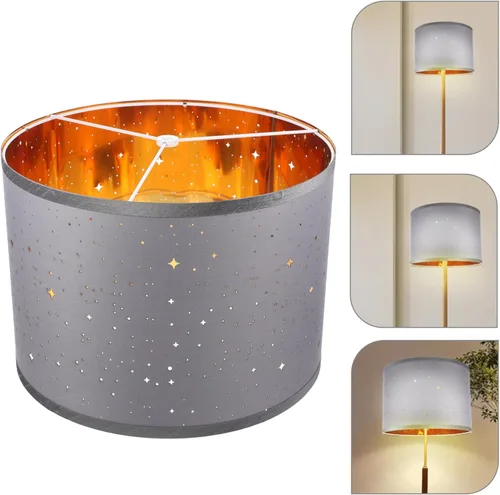 Miniatura 7 de LIFKOME Lámpara de mesa Pantalla de tela Pantalla Estrella Tambor s Hueco Cubierta de Mesa Clip en Bombilla Lámpara S Reemplazo Para Al lado De La