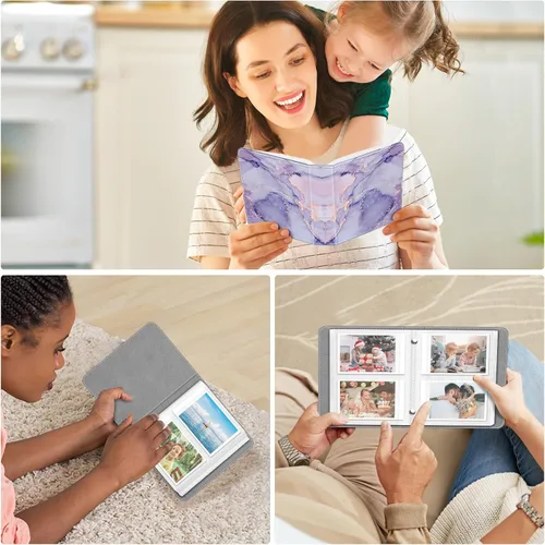 Miniatura 7 de Fintie Álbum de fotos Instax Mini para película de 2x3 pulgadas - 104 bolsillos Álbumes pequeños para Fujifilm Instax Mini lila