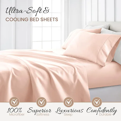 Miniatura 3 de Linen Market Sábanas para cama de tamaño individual (rubor). Duerme mejor que nunca con estas sábanas individuales suaves y refrescantes. Bolsillo