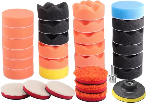 Miniatura 2 de Kit de pulido para taladro de 3" (80mm), 22 piezas de almohadillas de espuma para pulido de coche para taladro, kit de pulido detallado