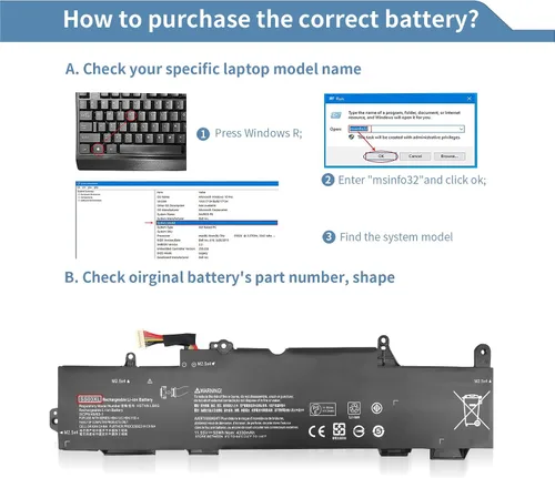 Miniatura 2 de SS03XL 933321-855 - Batería para portátil HP EliteBook 840 830 735 745 G5 G6, EliteBook 730 740 836 846 G5, ZBook 14U G5 G6 SS03050XL HSN-113C-4