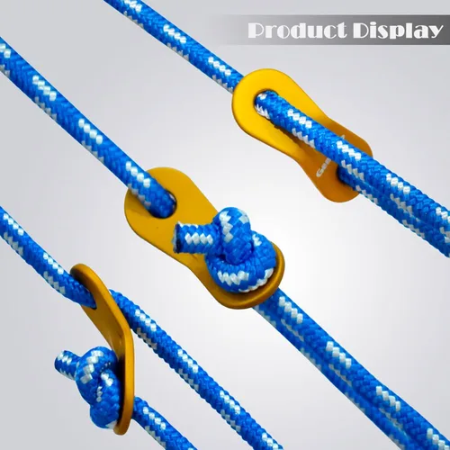 Miniatura 4 de GEERTOP Paquete de 6 cables de 0.197 in de Guy Lines ultraligeros con tensor de ajuste de aluminio, cuerdas para acampar al aire libre, lona de Azul