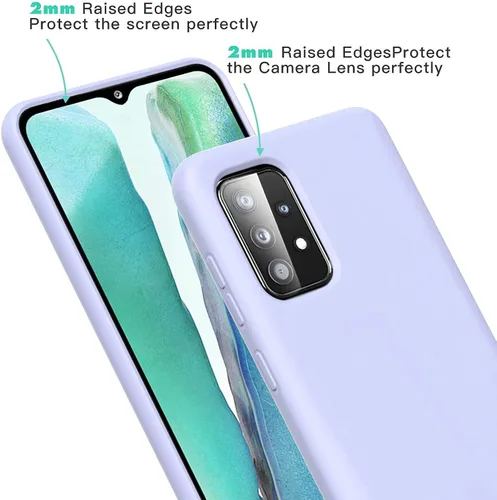 Miniatura 4 de Funda Samsung Galaxy A52 5G y 4G, funda de silicona líquida con forro de microfibra gruesa diseño a prueba de golpes, funda de goma de gel suave