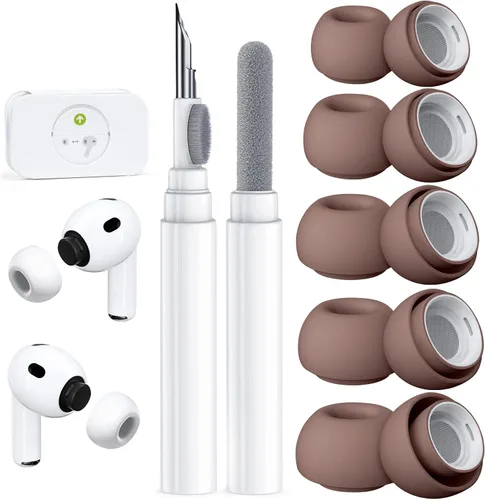 Miniatura 34 de 4 pares de puntas de repuesto para AirPods Pro 2ª/1ª generación con kit limpiador, orificio de reducción de ruido y pantalla protectora contra
