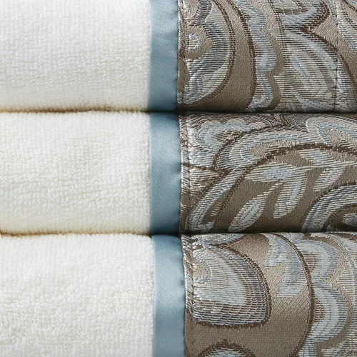 Miniatura 3 de Madison Park - MP73-5310 Aubrey - Juego de 6 piezas de jacquard para baño, 2 toallas de mano de baño, 2 paños de baño, diseño texturizado de lujo