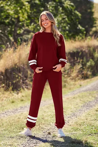 Miniatura 105 de Prettygarden - Conjunto de pijama de dos piezas para mujer, diseño de teñido anudado, sudadera informal de manga larga con pantalones largos, ropa
