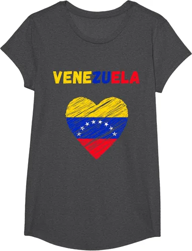Miniatura 51 de Camiseta con la bandera venezolana con corazón de Venezuela, Negro