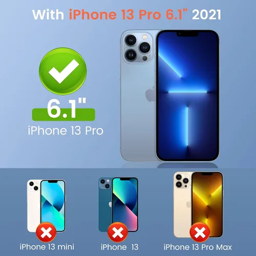 Miniatura 8 de Fotbor Protector de pantalla de privacidad para iPhone 13 Pro con protector de lente de cámara [2 + 2 unidades], con kit de fácil instalación