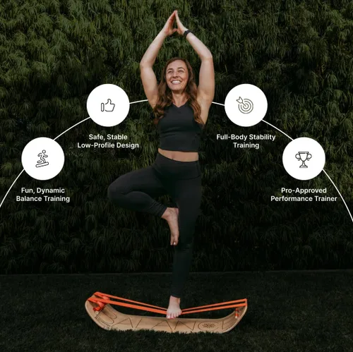 Miniatura 6 de GIBBON SlackBoard - GiBoard Balance Board Kids & Adults - Slackline Balance Trainer - Slack Board Core Workout Equipment Home Gym Training