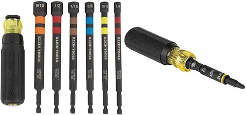 Miniatura 10 de Klein Tools 32950 Juego de destornilladores de tuercas eléctricas huecas con mango y destornillador de impacto 32933, juego de llaves de impacto 7