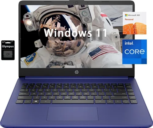 HP Portátil de negocios HD de 14 pulgadas, Intel Quad-Core N4120, 8 GB de RAM, 128 GB eMMC, 1 año Office 365, diseño delgado, cámara web, HDMI,