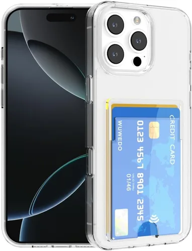 Miniatura 13 de 【Actualización】 Funda tipo cartera transparente para iPhone 13, antiamarilleo, delgada, parachoques de TPU + funda trasera de policarbonato con 2