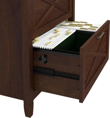 Miniatura 4 de Bush Furniture Key West – Archivador lateral con 2 cajones, color cereza
